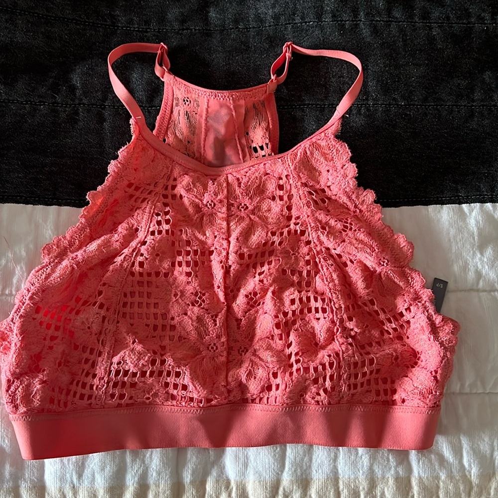 Aerie coral high neck bralette